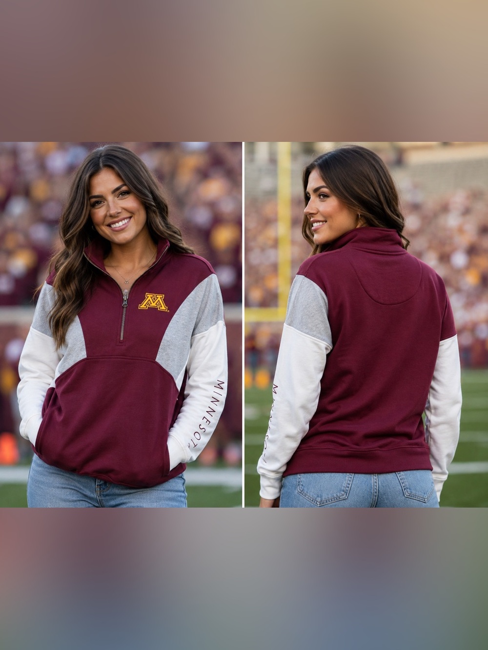 🆕 Minnesota Golden Gophers Women’s 2XL Quarter Zip Pullover BNWT